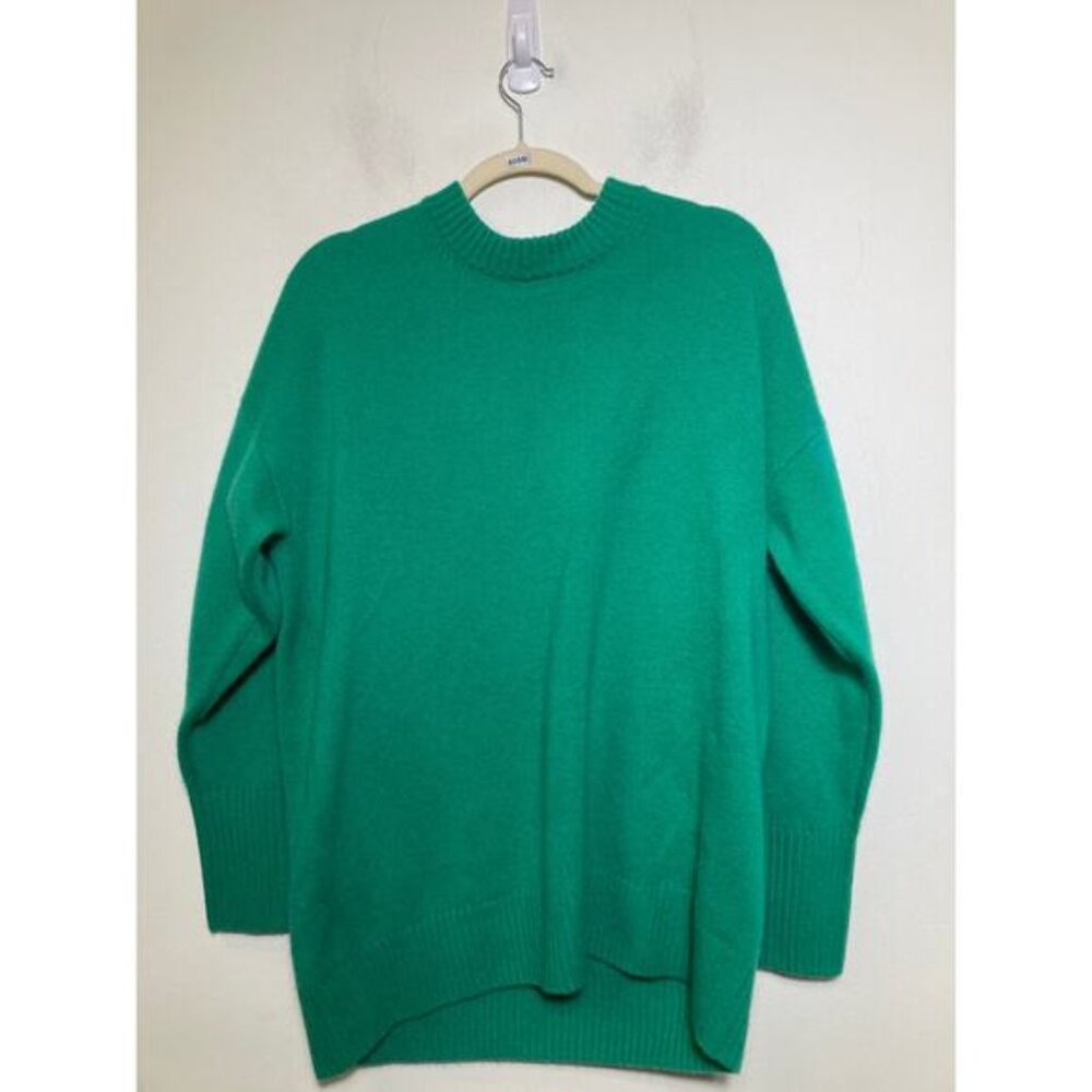 NAADAM Kelly Green Long Sleeve Extra Long Cashmere Sweater Sz L